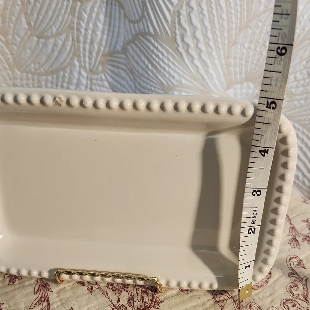 Pottery Barn Cream Small Kitchen Sink, Small Bites Vanity Tray. Flawed Gem!!